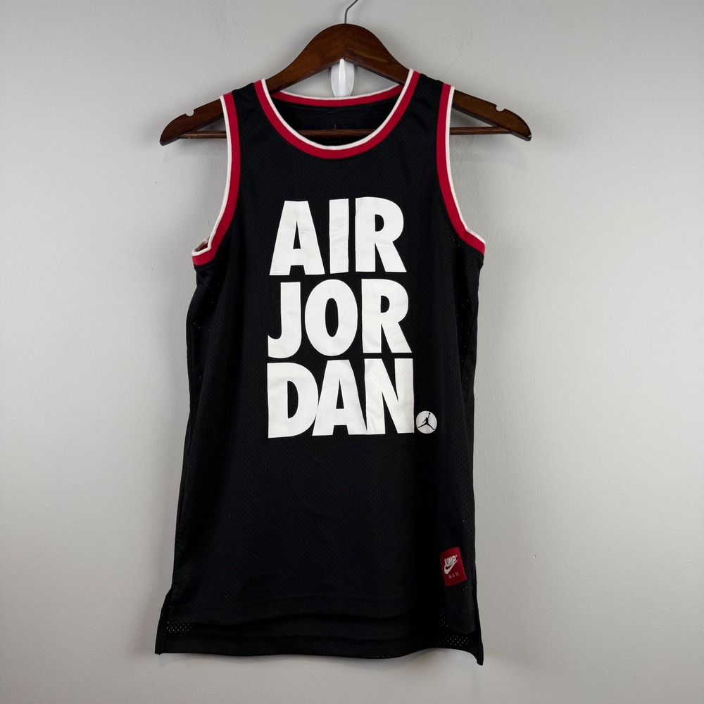 Jordan Basketball Jersey Youth Large Black Mesh Sleeveless Basketall Sportswear